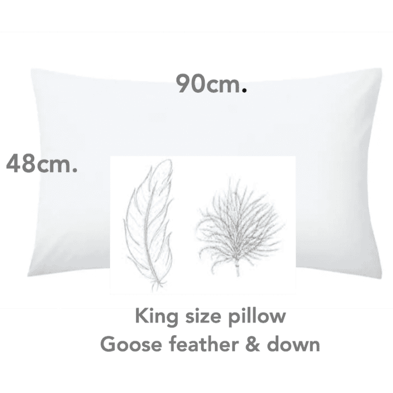 Super King White Goose Feather & Down 3 Ft pillow