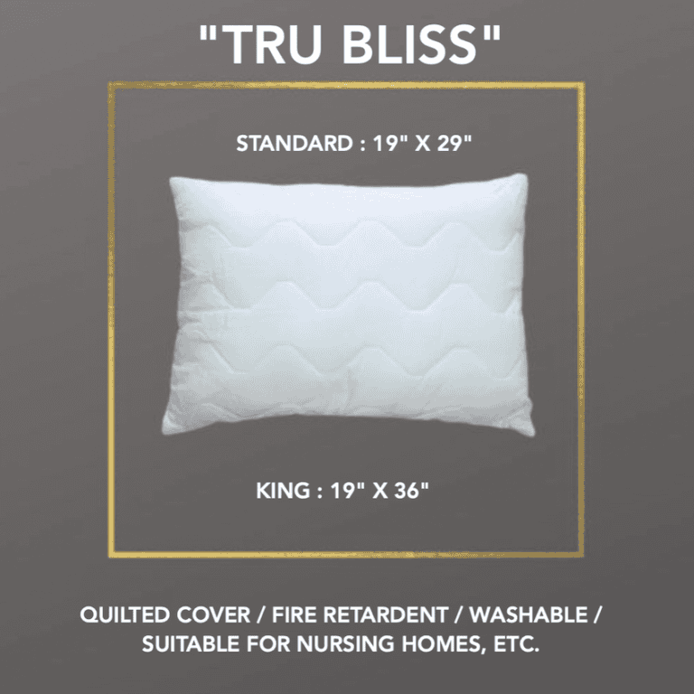Tru Bliss Machine Washable Pillow with Fire Retardant