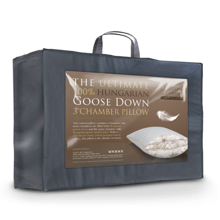 3 Chamber pillow filled with Hungarian Goose Down
